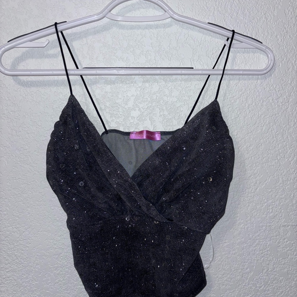 Black Glittery Women's Top